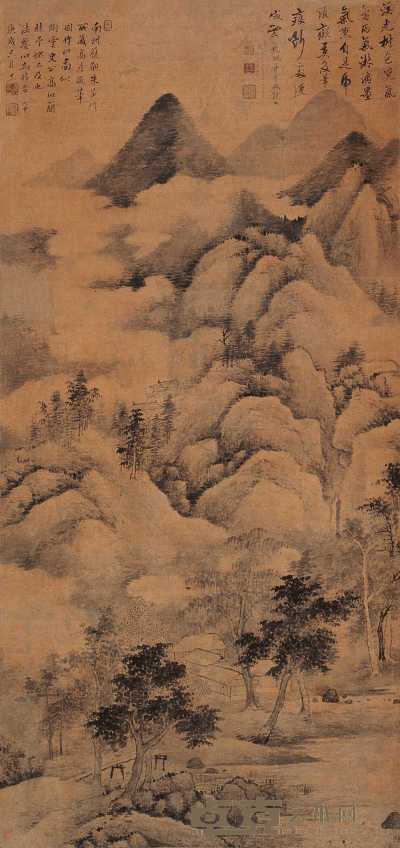 顾大申 庚戌（1670年）作 云山图 立轴 123×57cm